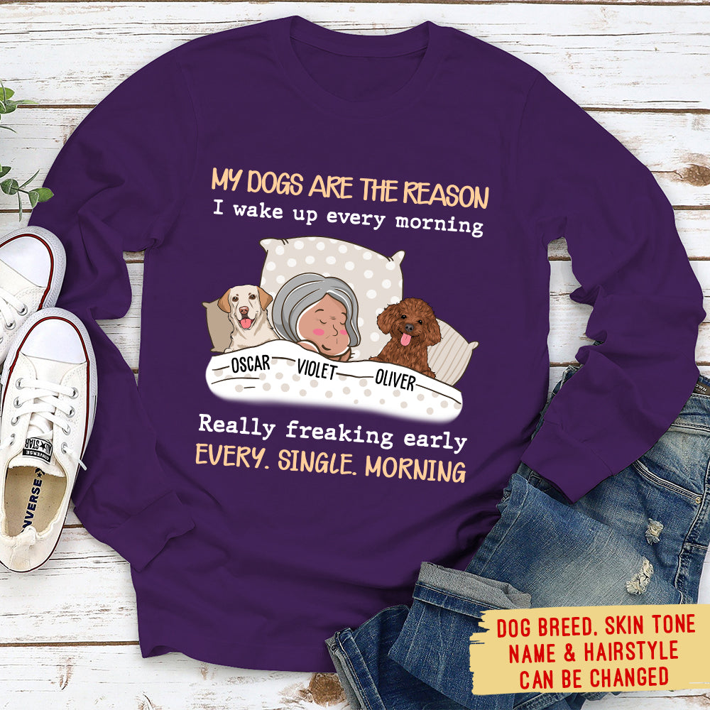 My Dog Is The Reason - Stylish Personalized Custom Long Sleeve T-shirt for Pet Lovers