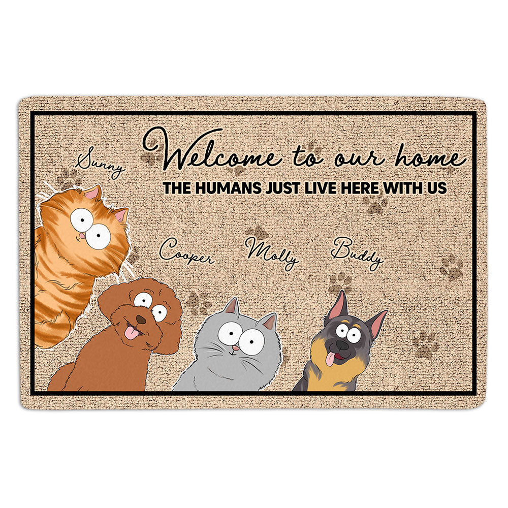 Hope You Like Fur Babies - Personalized Custom Doormat with Cat Picture in 2 Sizes
