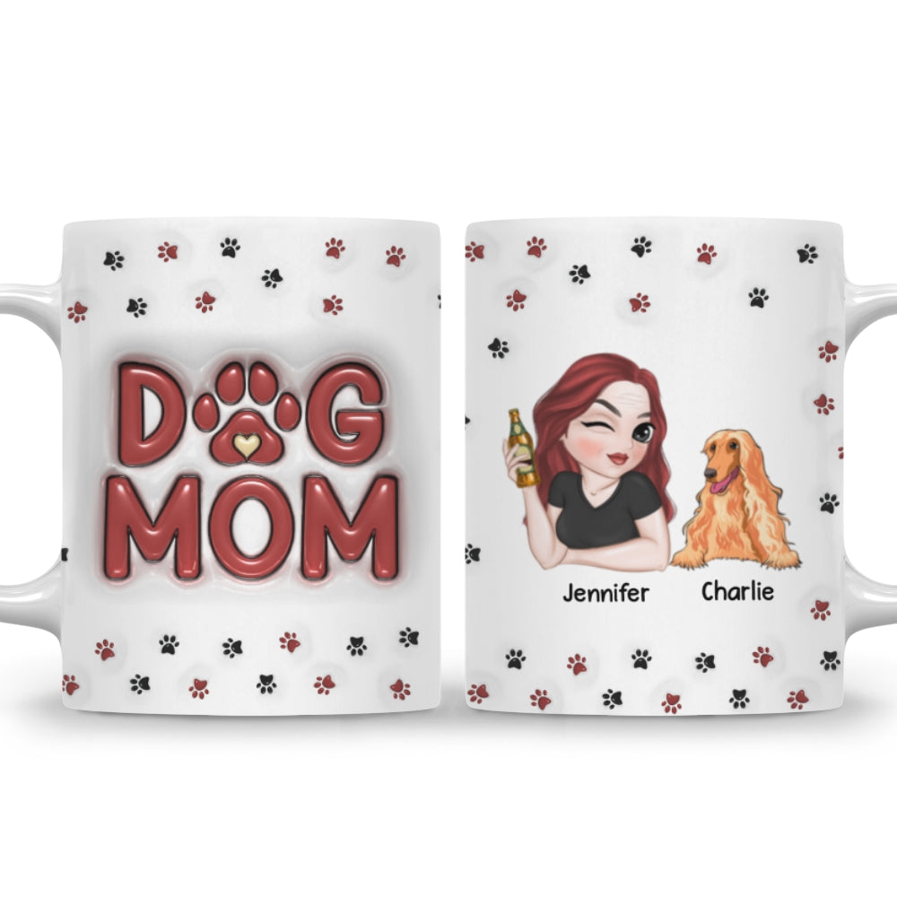Exquisite Personalized Custom 3D Inflated Effect Lovely Dog Mom Mug