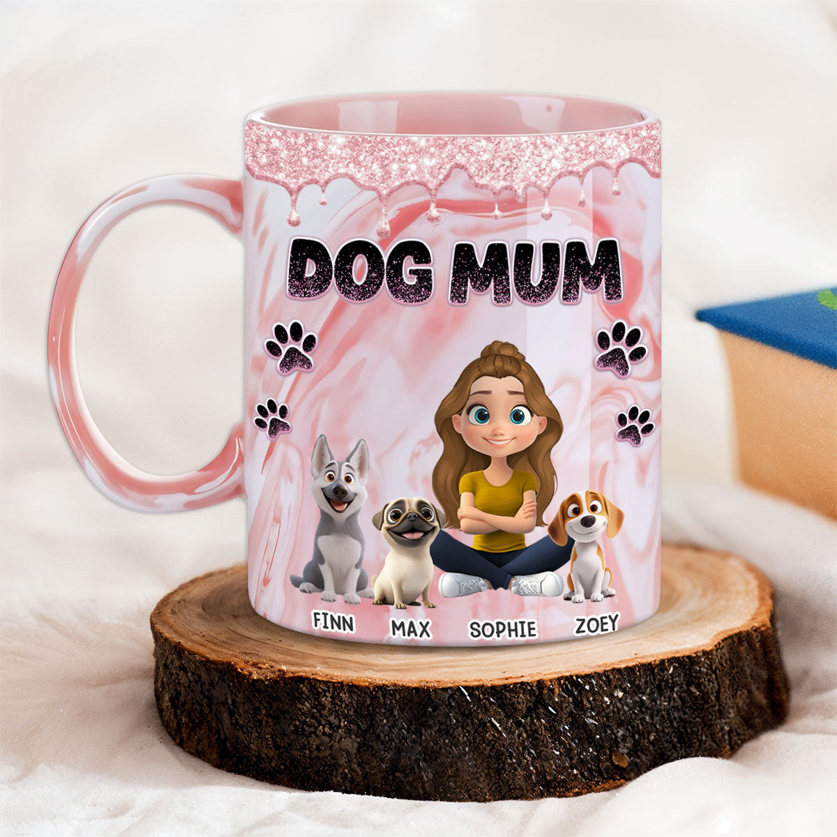 Baby Dog Mom - Exquisite Personalized Custom Pink Marble 11oz Mug