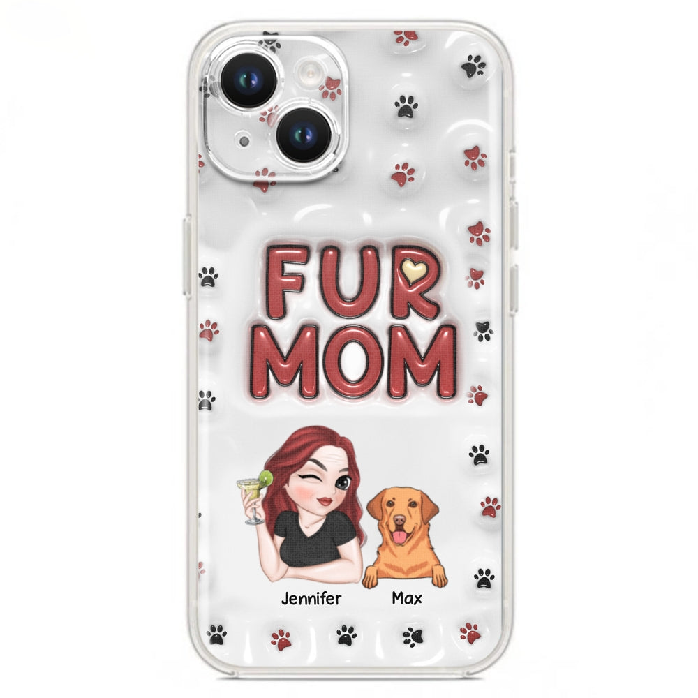 Lovely Fur Mom - Personalized Custom 3D Inflated Effect TPU Phone Case for Smartphones