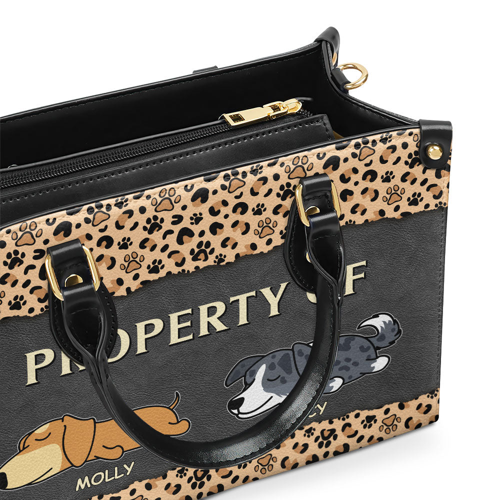 Personalized Custom Leather Handbag - Property Of Your Fur Babies