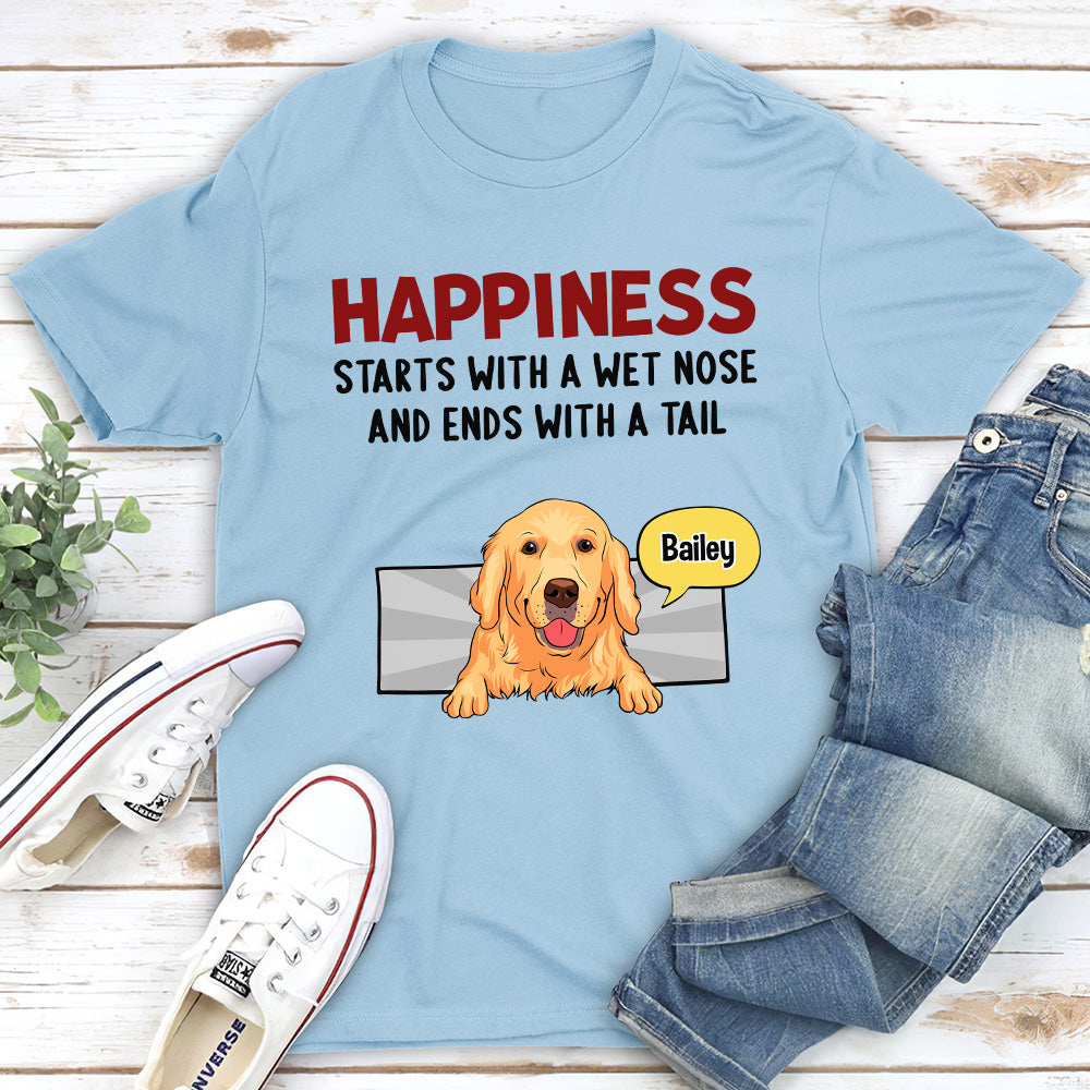 Personalized Custom Unisex Happiness - Inspired 5.3 oz T - shirt for Pet Lovers
