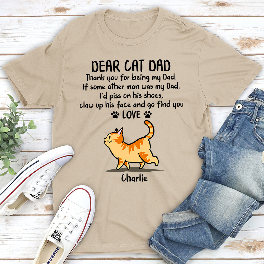 Being Cat Dad - Personalized Custom Unisex 5.3 oz T-shirt for Pet Lovers
