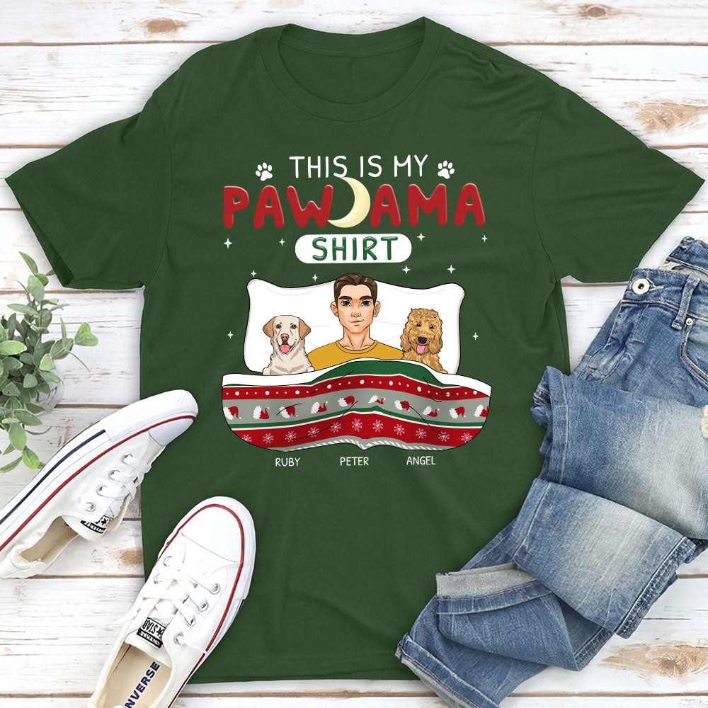 Pawfect Pawjama Personalized Custom Unisex Holiday T-shirt - 5.3 oz, Ideal Gift for Pet Lovers