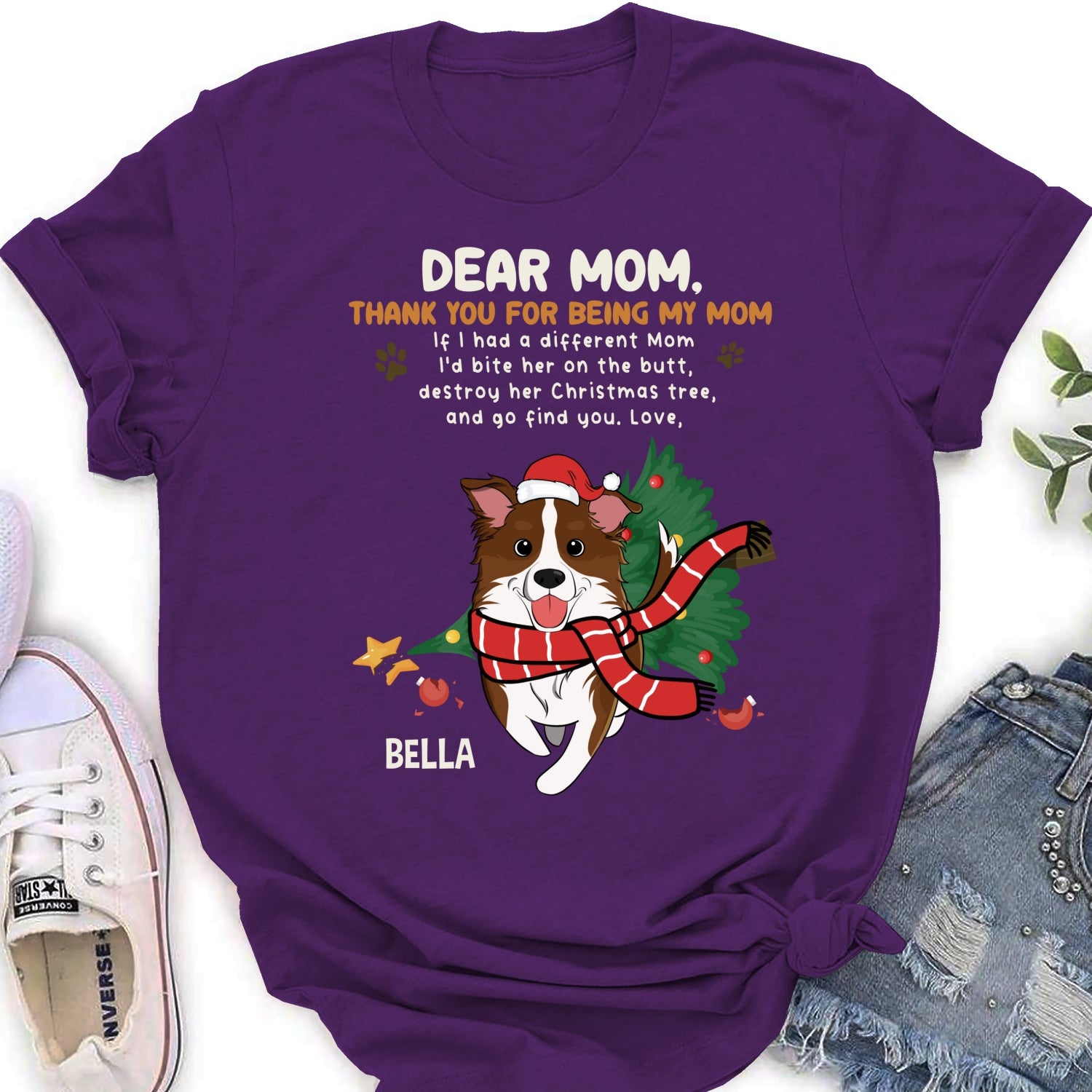 Thank You For Being My Dad Mom - Personalized Custom Women's Cotton Blend T-shirt for Pet Lovers