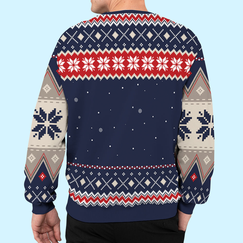 Snowy Dog - Customizable All-Over-Print Unisex 8.8 oz Sweatshirt for Pet Lovers