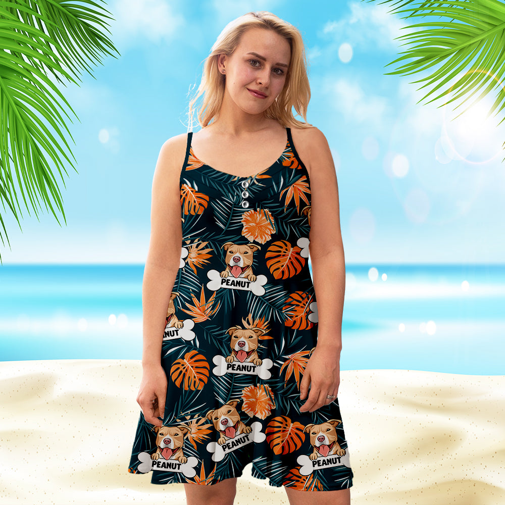 Dog Leaf - Exclusive Personalized Custom Strap Dress for Pet Lovers