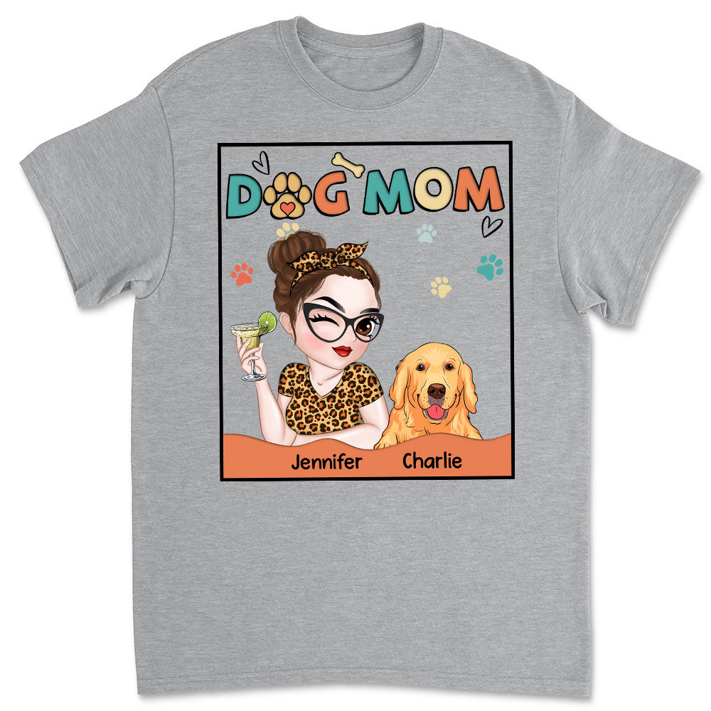 Adorable Dog Mom - Personalized Custom Unisex 5.3 oz T-shirt for Pet Lovers