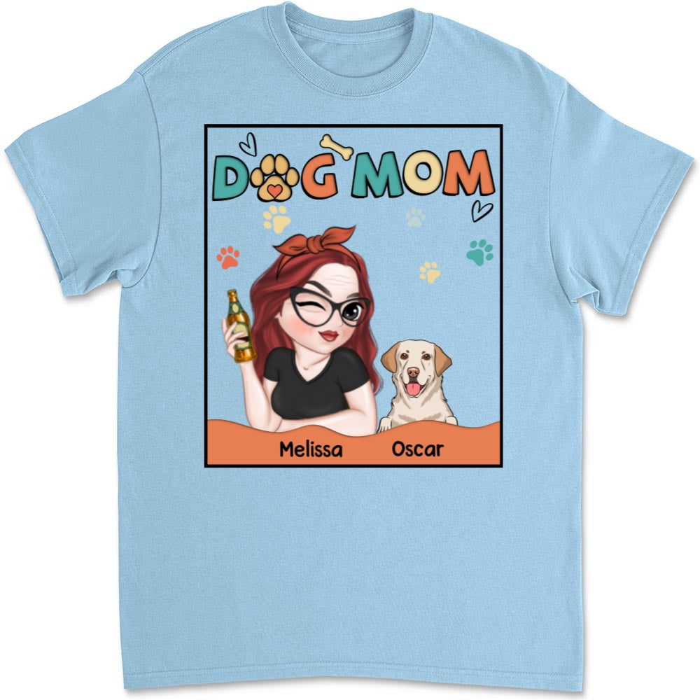 Adorable Dog Mom - Personalized Custom Unisex 5.3 oz T-shirt for Pet Lovers