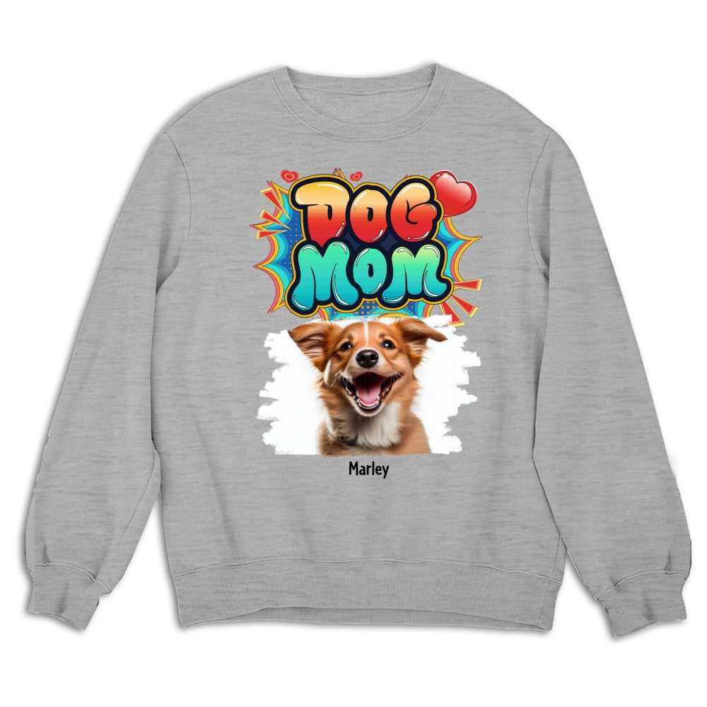 Sweet Personalized Custom Dog Mom Photo Unisex 8.0 oz Sweatshirt - Ideal Gift for Pet Lovers