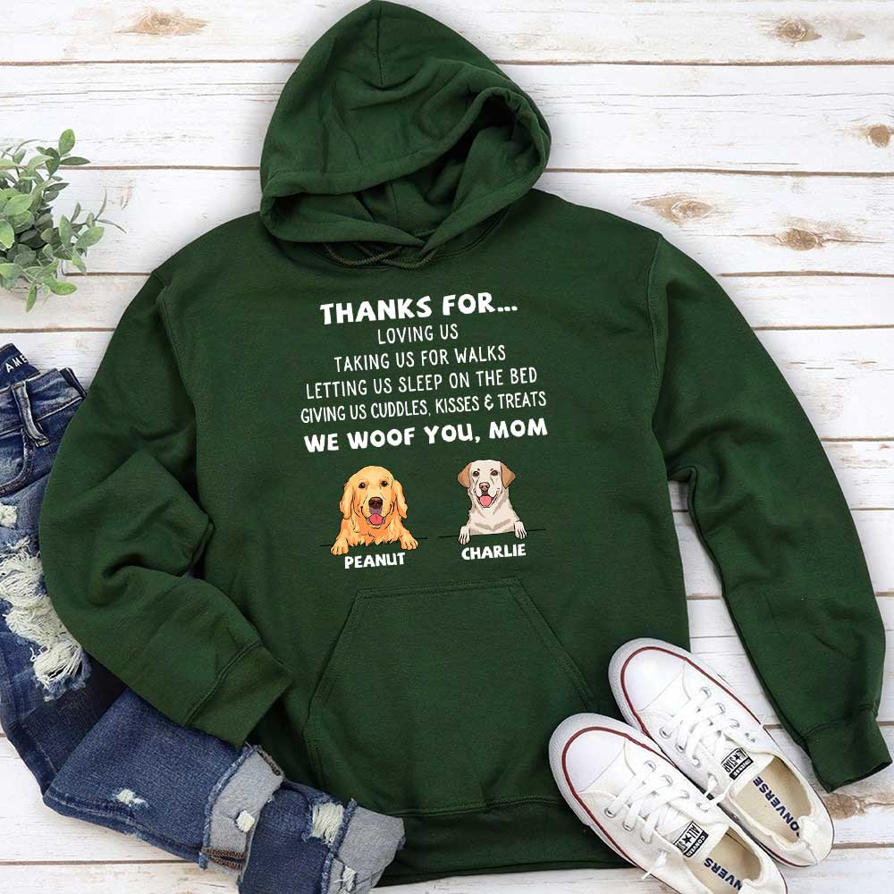 Personalized Custom 'Dog Thanks For...' Unisex 8.0 oz Hoodie - Ideal Gift for Pet Lovers