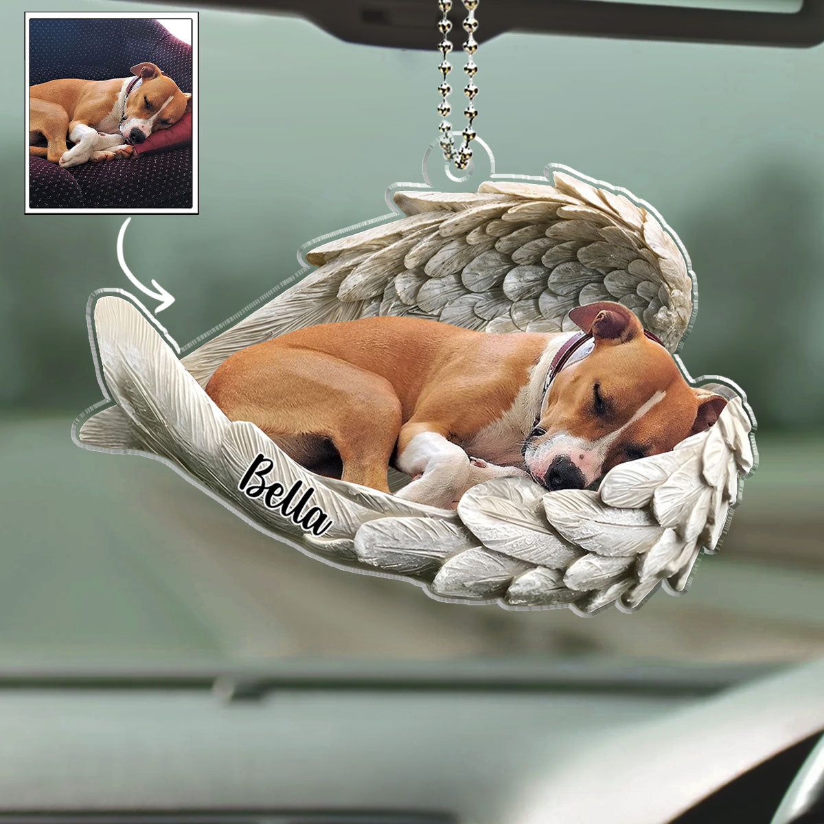 In Angel Wings - Exquisite Personalized Custom Car Ornament for a Unique Interior
