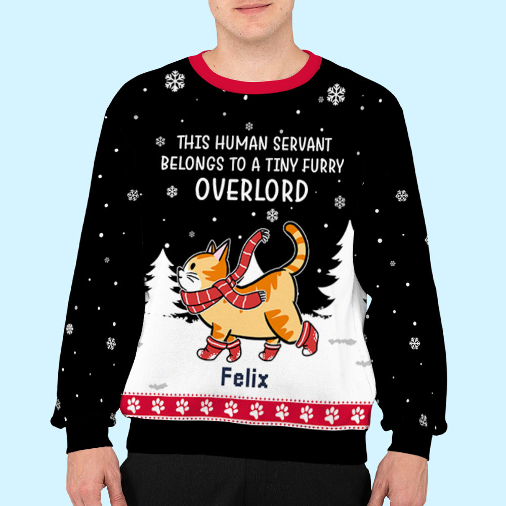 Tiny Furry Overlords - Customizable All-Over-Print Polyester Blend Unisex 8.8 oz Sweatshirt for Pet Lovers