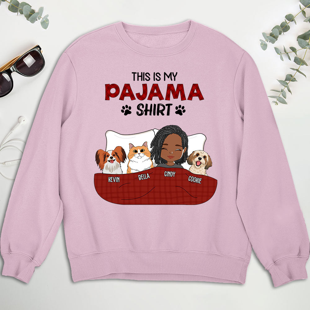 Personalized Custom Pajama Shirt - Unisex 8.0 oz Sweatshirt for Pet Lovers