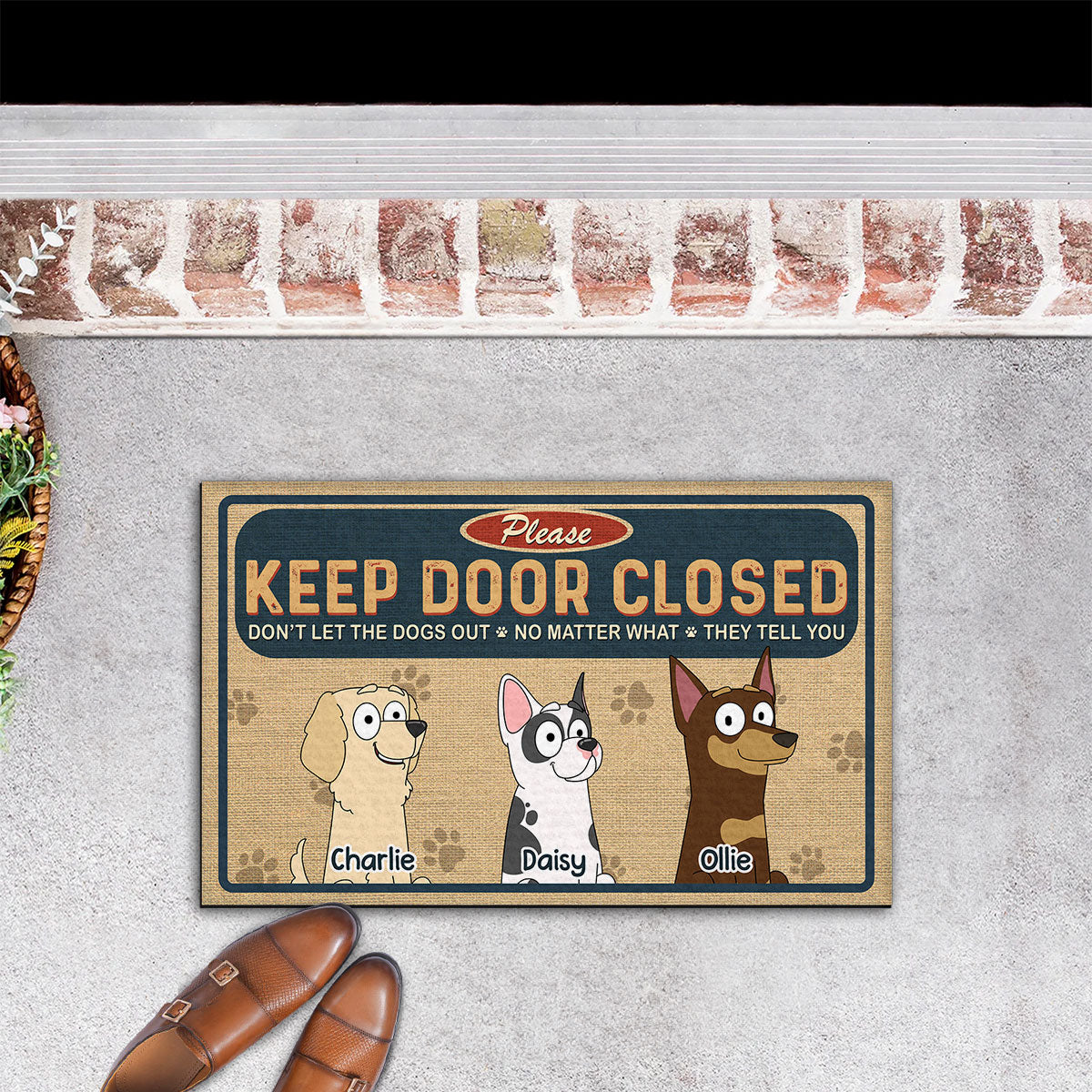 Personalized Custom Doormat - Please Keep Door Closed, Ideal for Pet Lovers