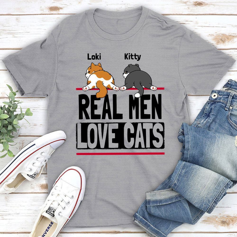 Real Man Love Cats - Premium Personalized Custom Unisex 5.3 oz T-shirt for Pet Lovers