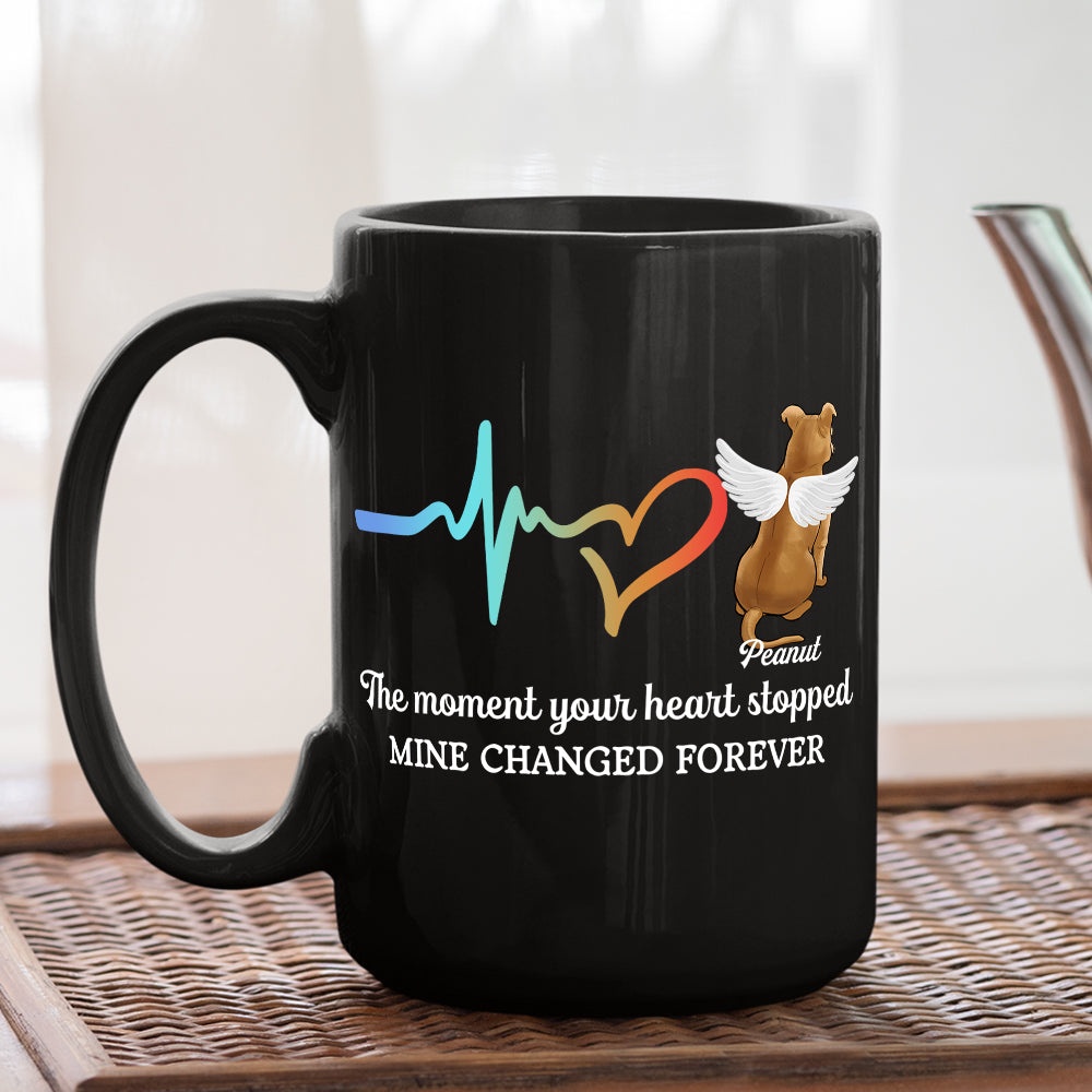 The Moment Your Heart Stopped - Personalized Custom 11oz & 15oz Black Ceramic Coffee Mug for Pet Lovers