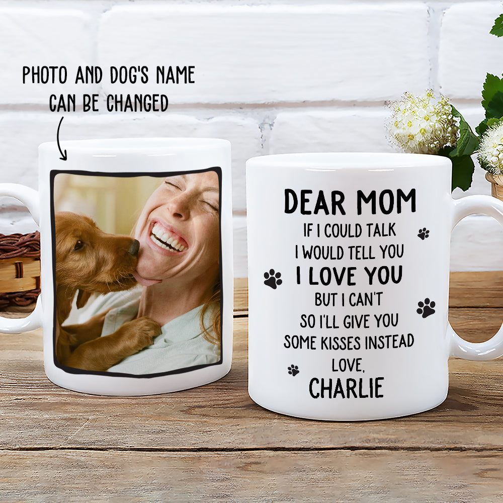 Give Kisses Instead - Unique Personalized Custom Photo Coffee Mug for Pet Lovers