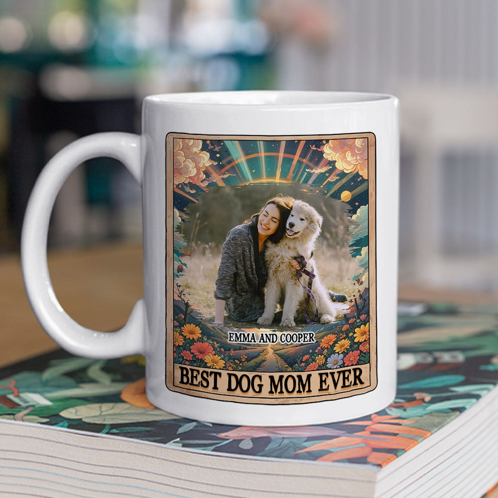 Personalized Custom Tarot Dog Mom Photo Coffee Mug - 11oz & 15oz Sizes