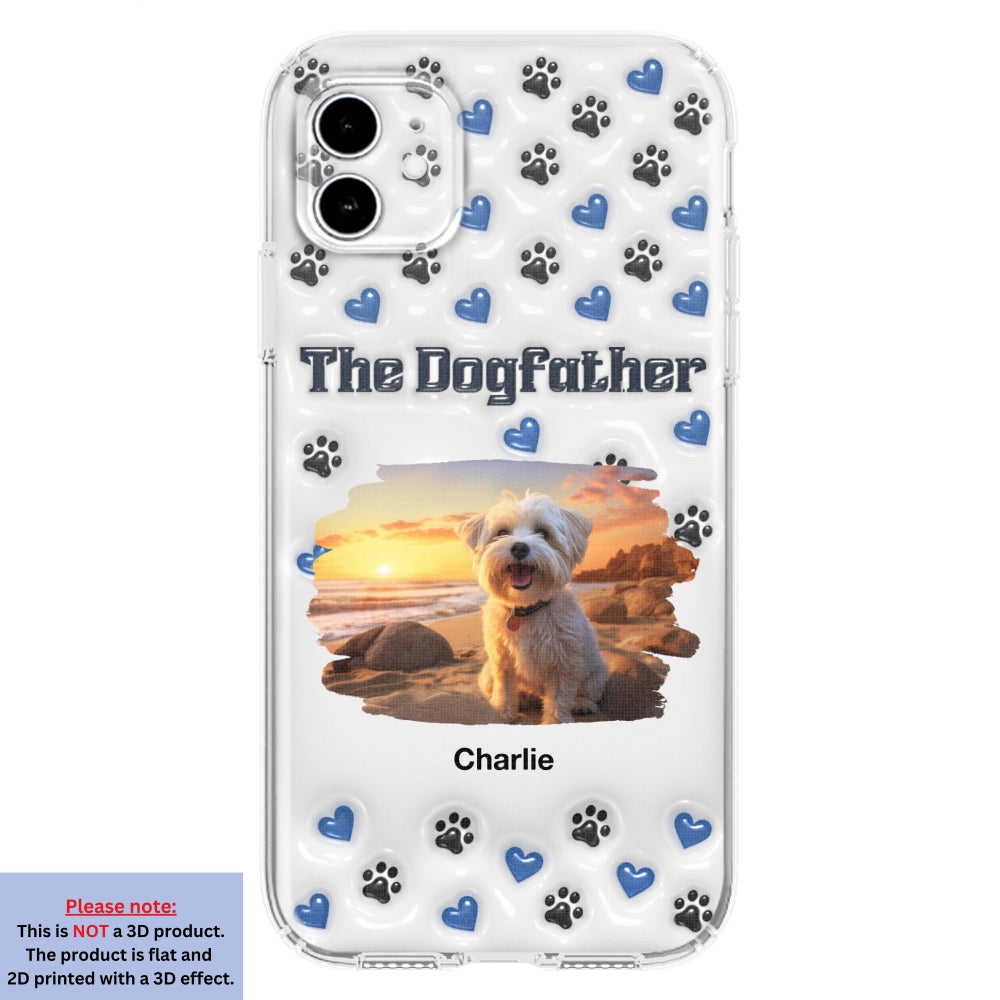 Handsome Dog Dad Personalized 3D Inflated Effect Custom Phone Case for Stylish Protection