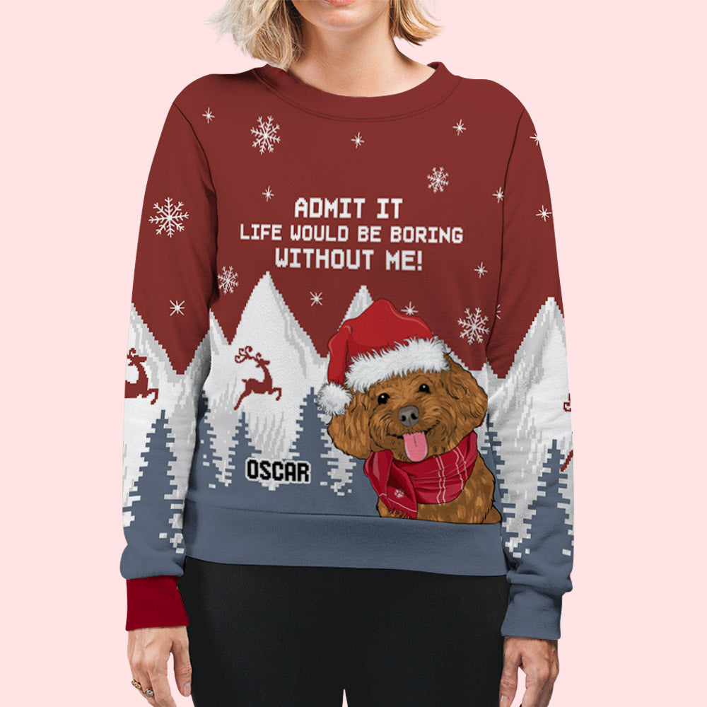 Unique Personalized Custom All-Over-Print Christmas Sweatshirt - The Must-Have for Pet Lovers