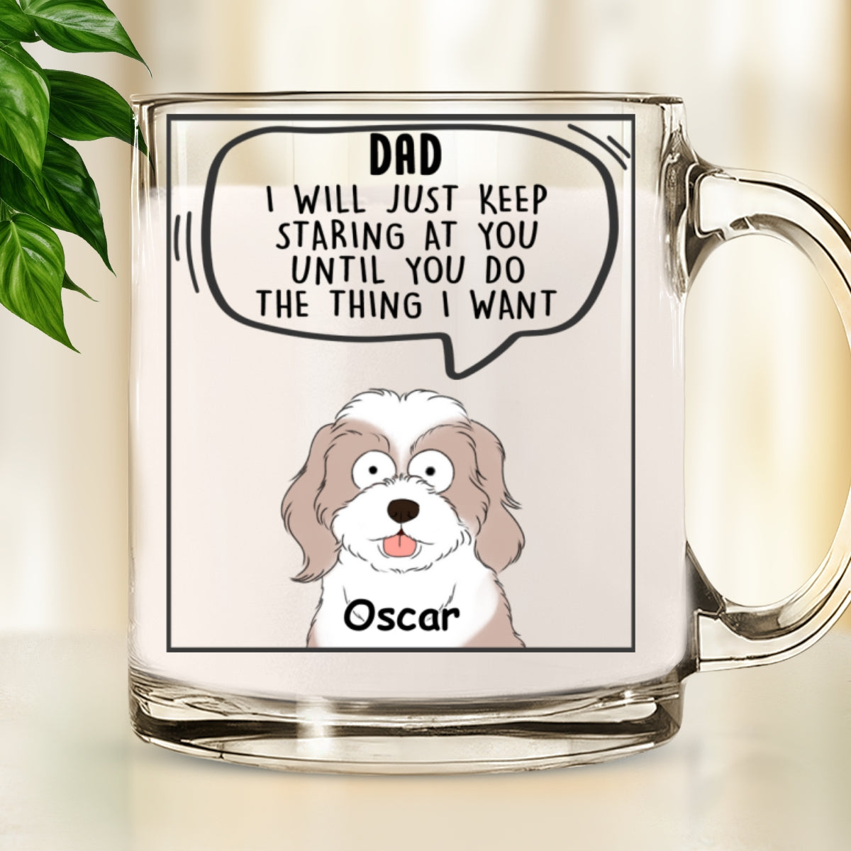 I Will Keep Staring At You - Exquisitely Personalized Custom Glass Mug for Memorable Moments