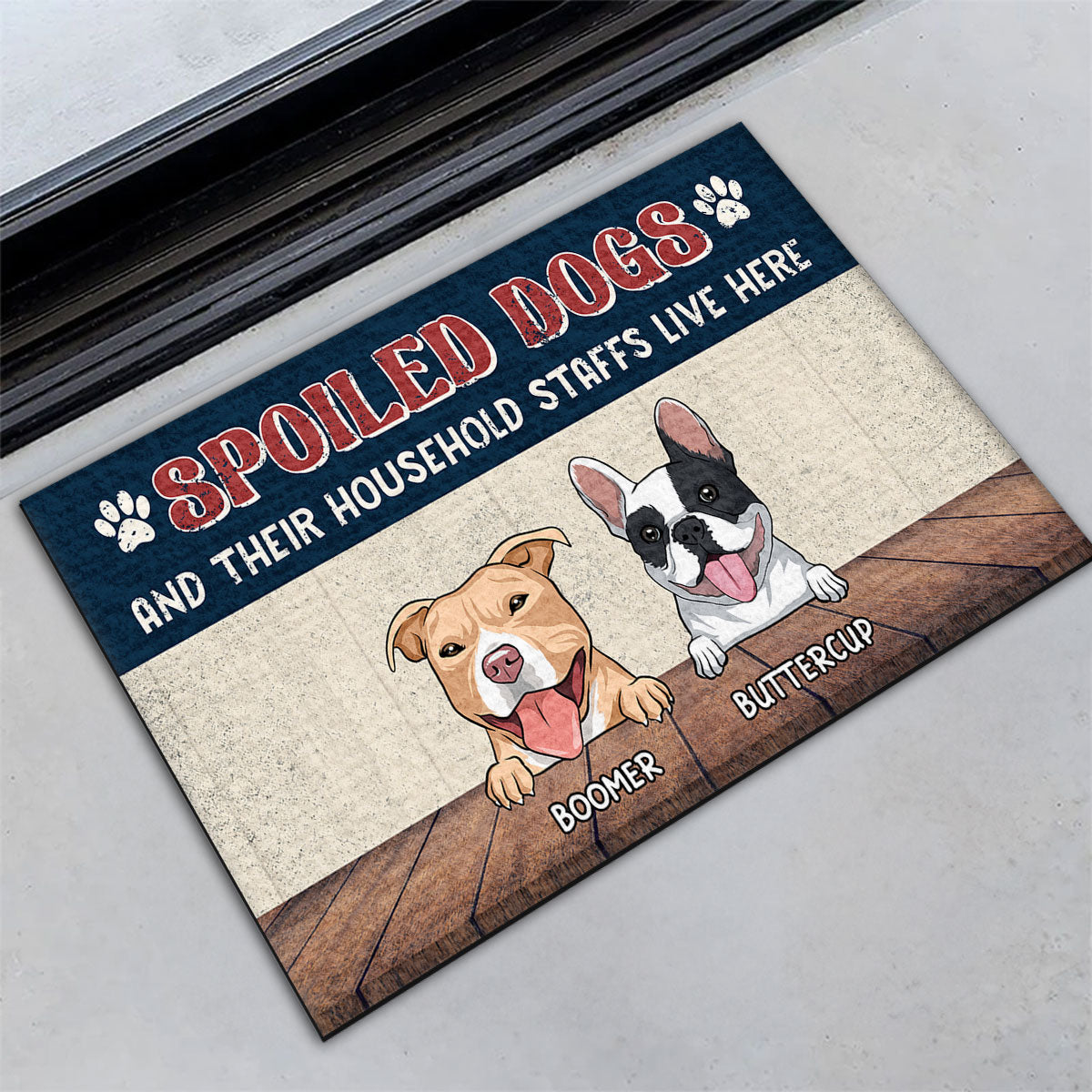 Spoiled Dog - Personalized Custom Doormat with Your Pet's Picture in Multiple Sizes