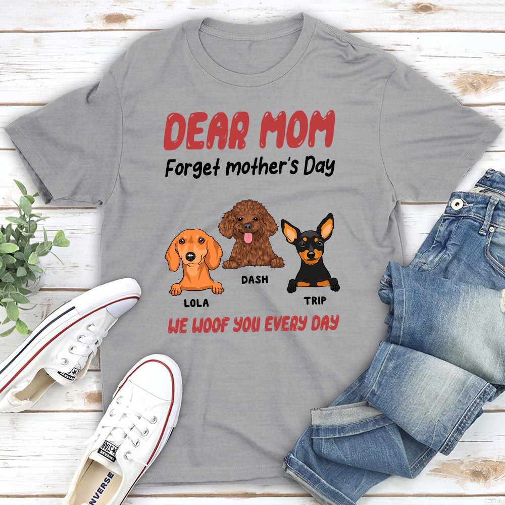 We Woof You Every Day Personalized Custom Unisex Heavy Cotton Peeking Dog T - shirt