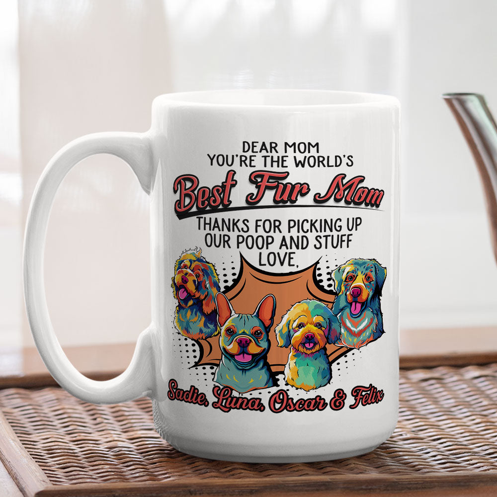 Pop Art Love Fur Dad - One-of-a-Kind Personalized Custom Coffee Mug for Pet Lovers