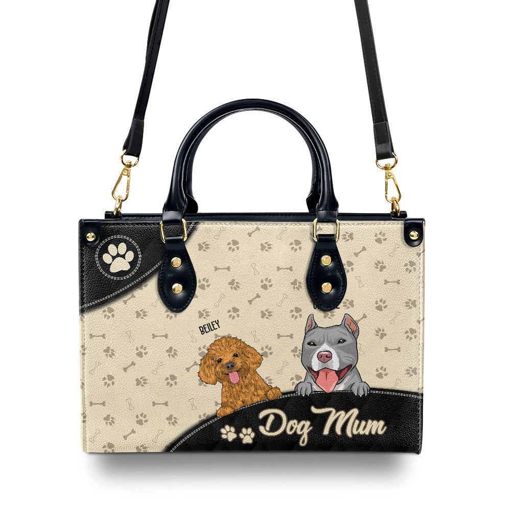 Cool Dog Mom - Customizable Personalized Premium Imitation Leather Handbag
