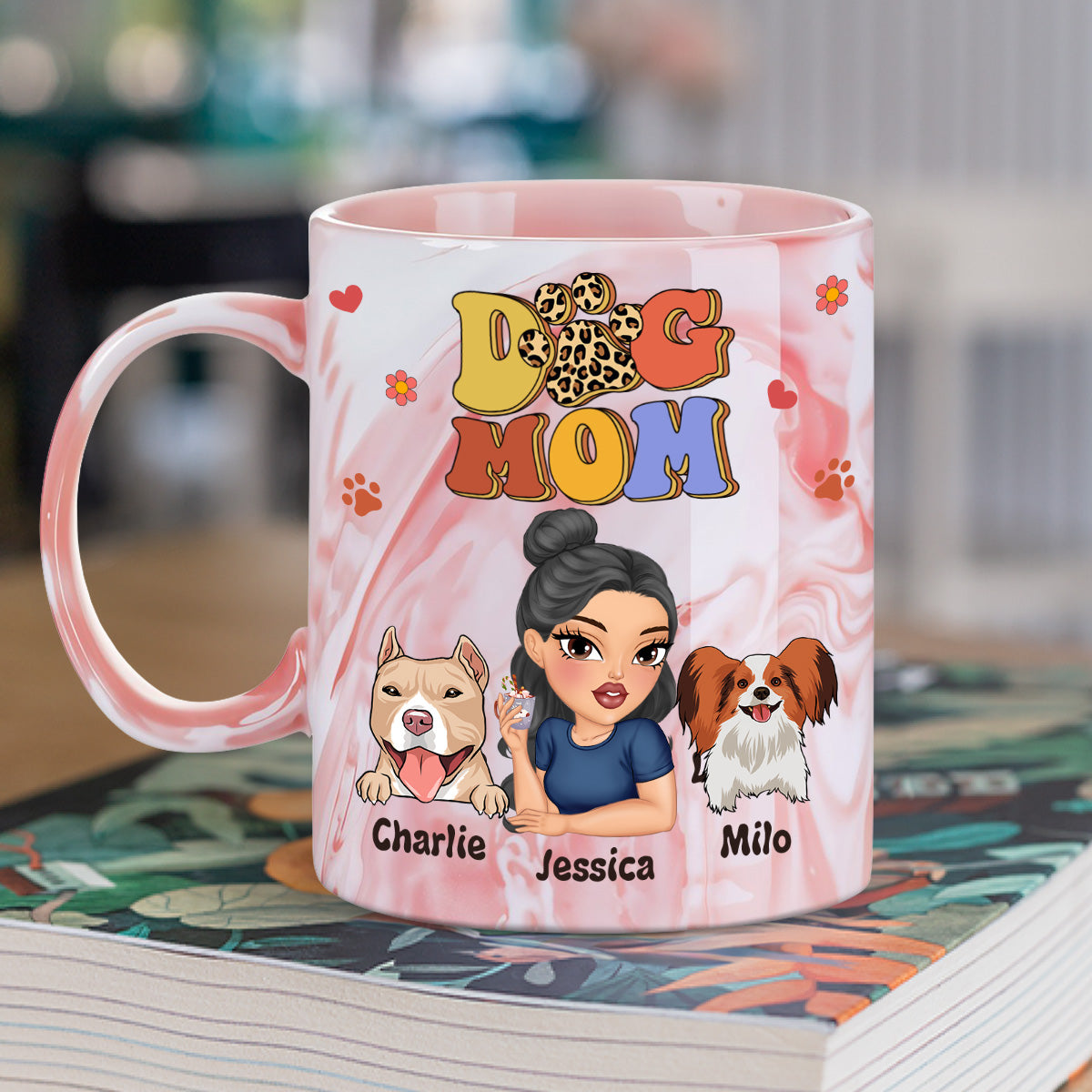 Slay Dog Mama - Exquisite Personalized Custom Pink Marble 11oz Mug
