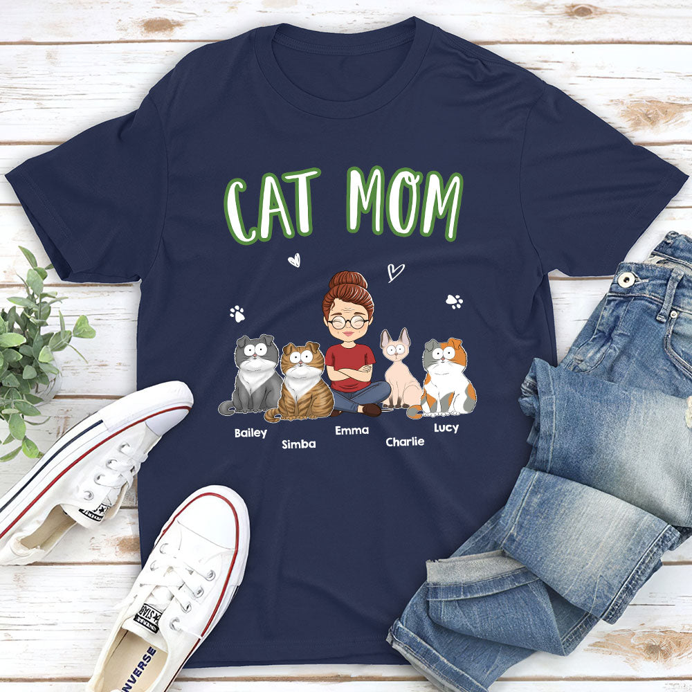 A Cat Mom - Personalized Custom Unisex 5.3 oz T-shirt for Pet Lovers