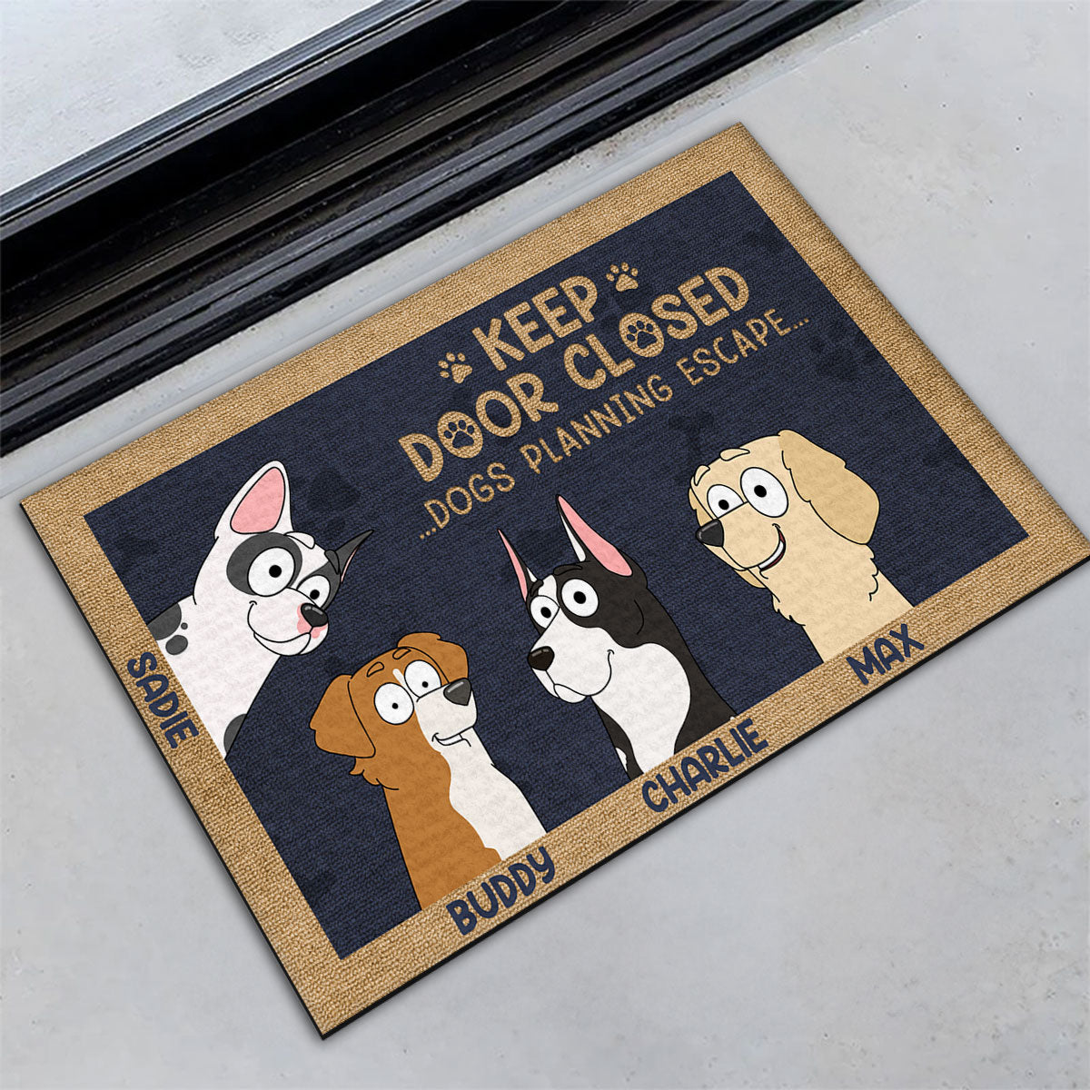 Personalized Custom Dog or Cat Doormat to Keep Door Closed - Ideal for Pet Lovers