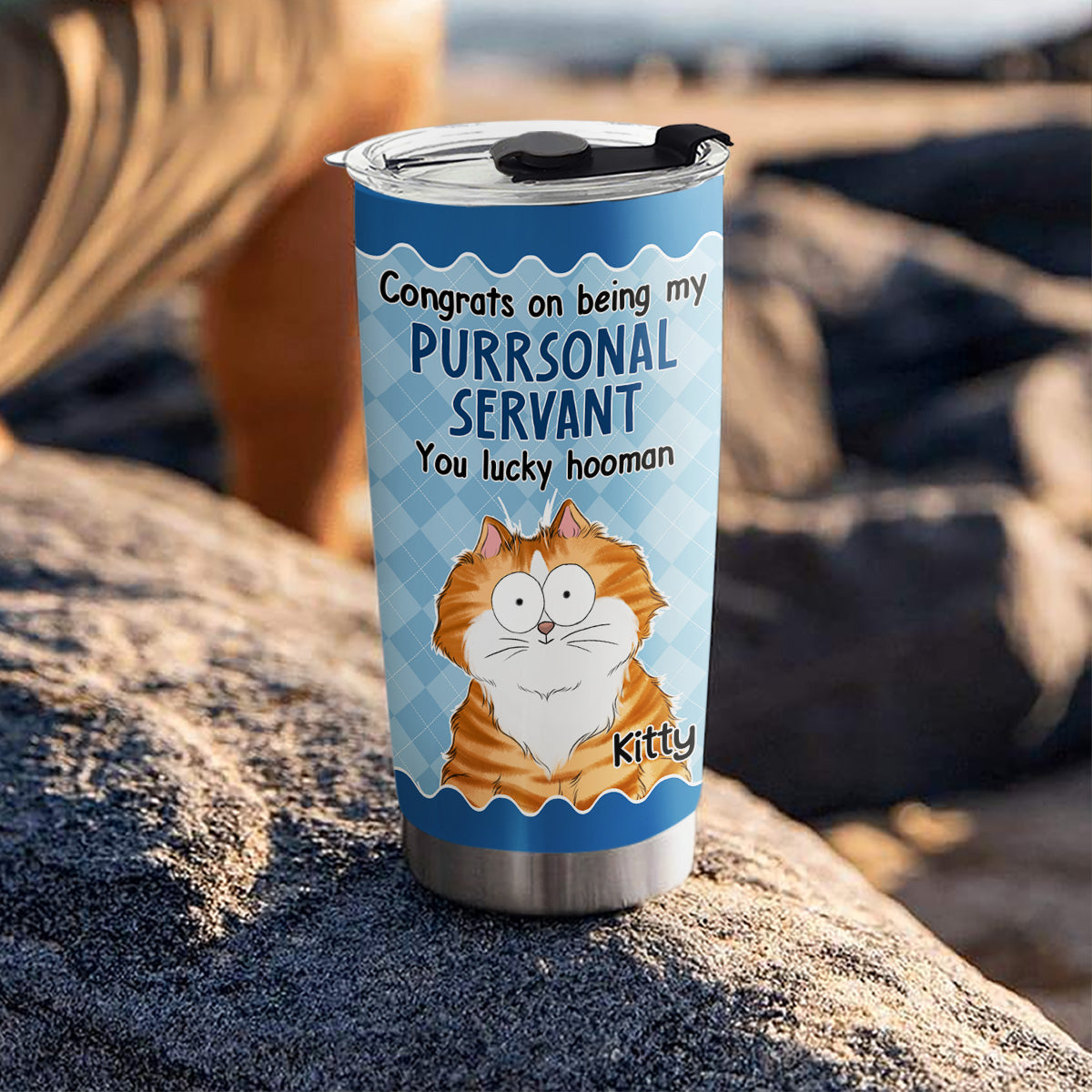 So Lucky Hooman - Personalized Custom 20oz Stainless Steel Tumbler with Thousands of Cool Designs