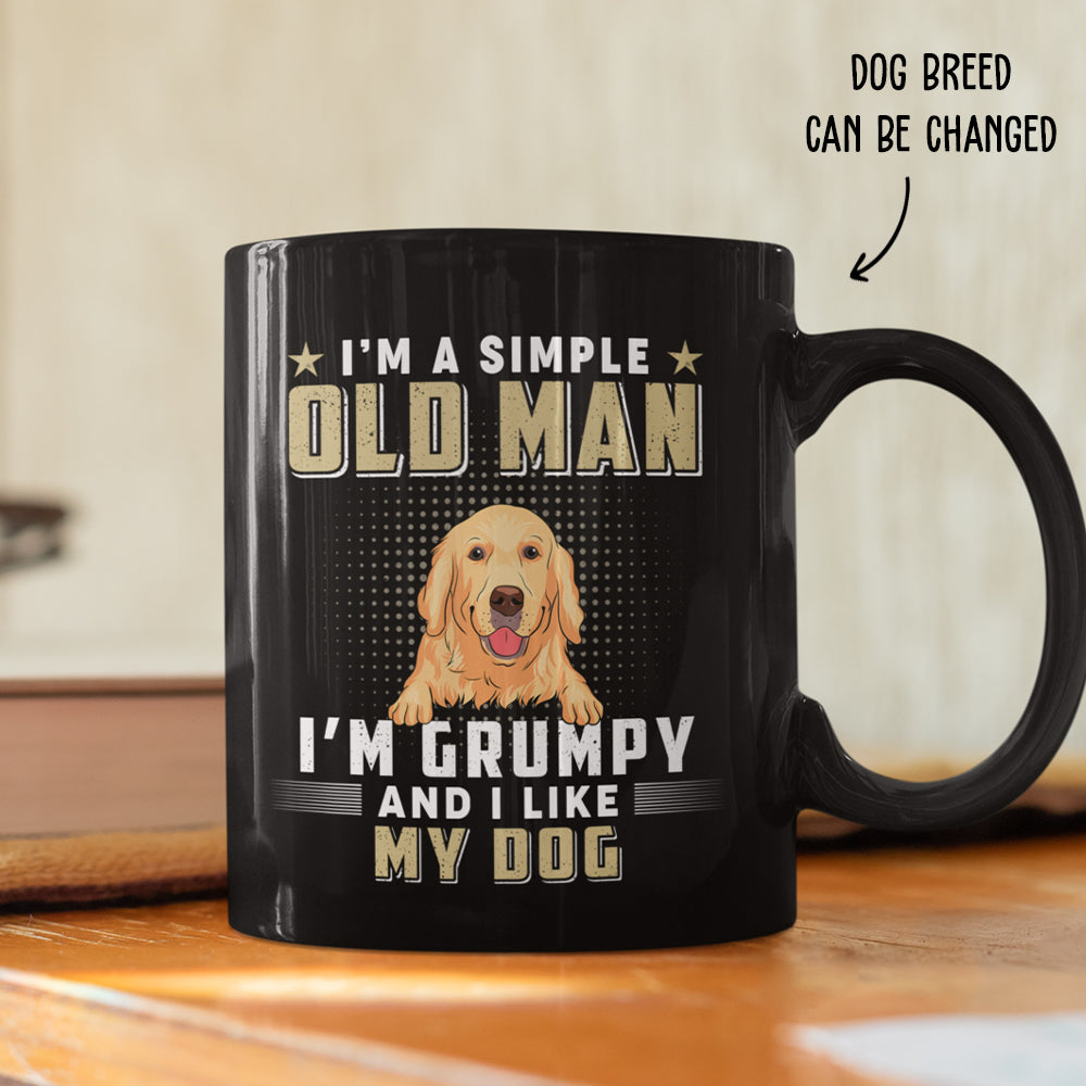 Unique Personalized Custom Coffee Mug for Pet Lovers - Simple Old Man Design