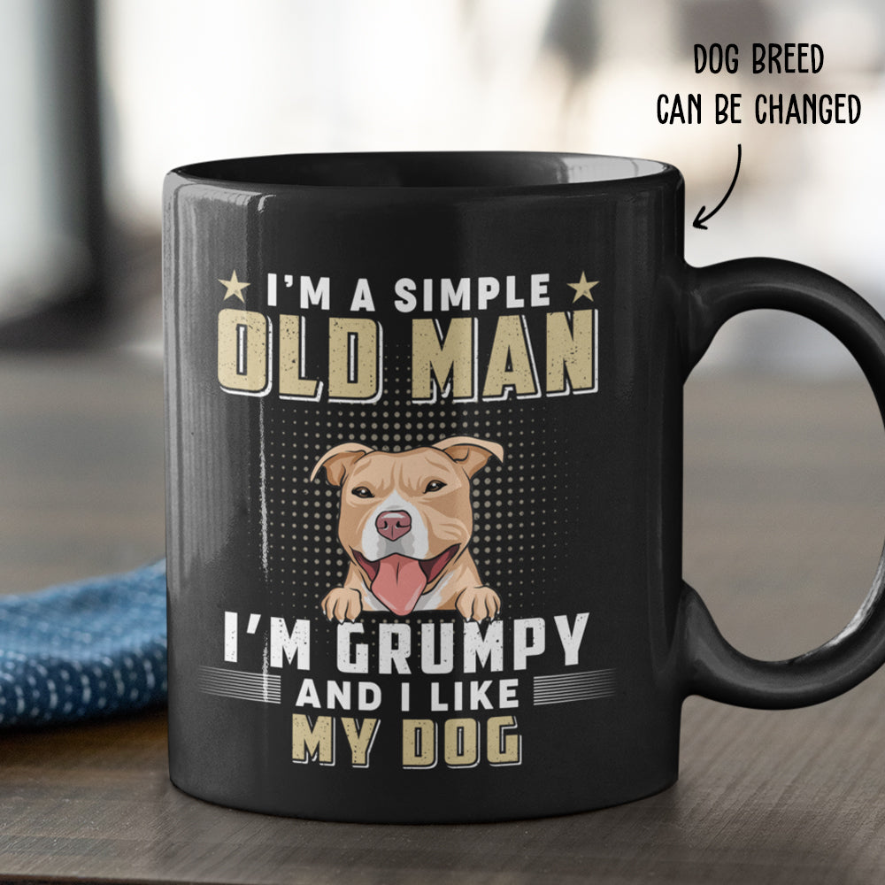 Unique Personalized Custom Coffee Mug for Pet Lovers - Simple Old Man Design