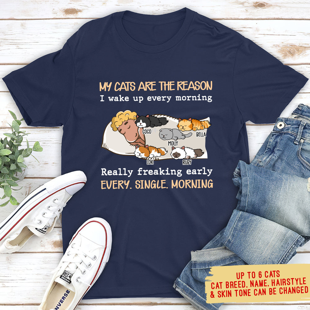 My Cat Is The Reason - Personalized Custom Unisex 5.3 oz T-shirt for Pet Lovers