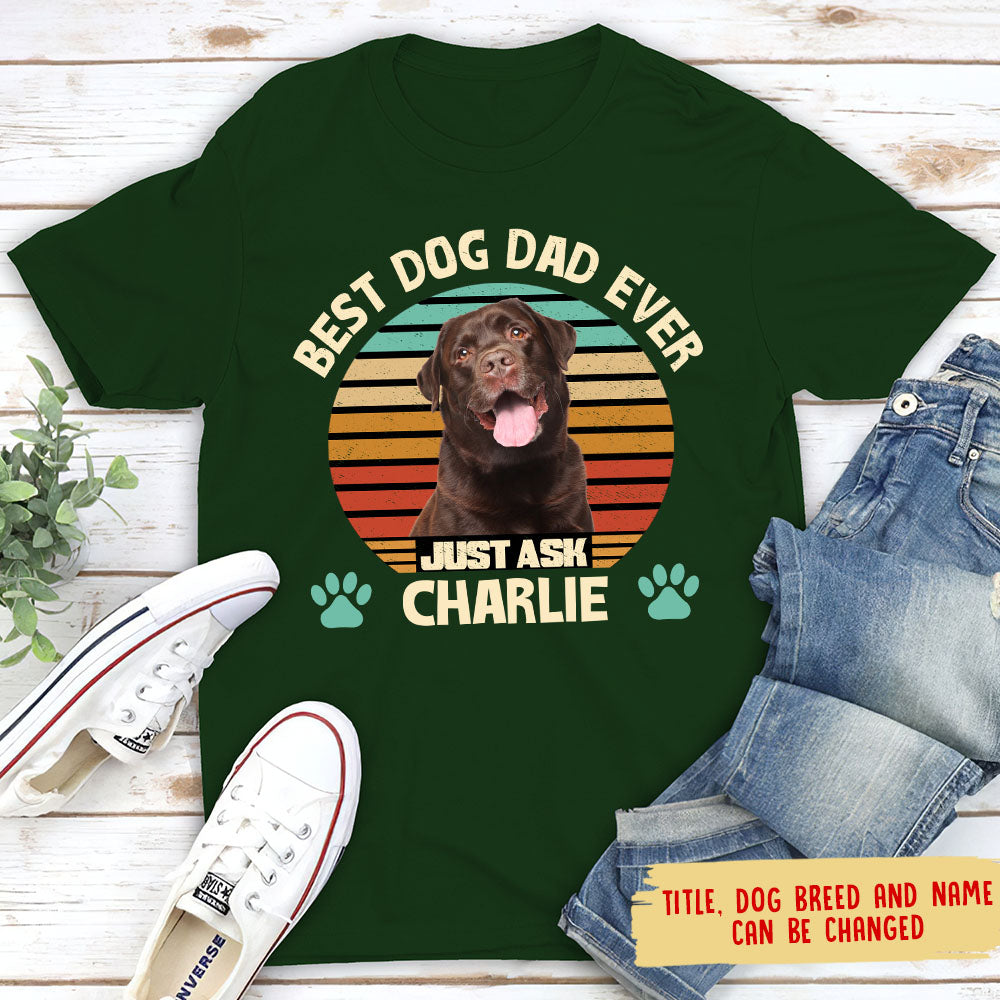 Top - Rated Personalized Custom Photo Unisex T - shirt for the Best Dog Moms and Dads