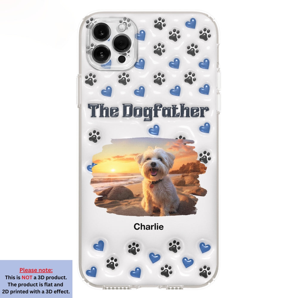 Handsome Dog Dad Personalized 3D Inflated Effect Custom Phone Case for Stylish Protection
