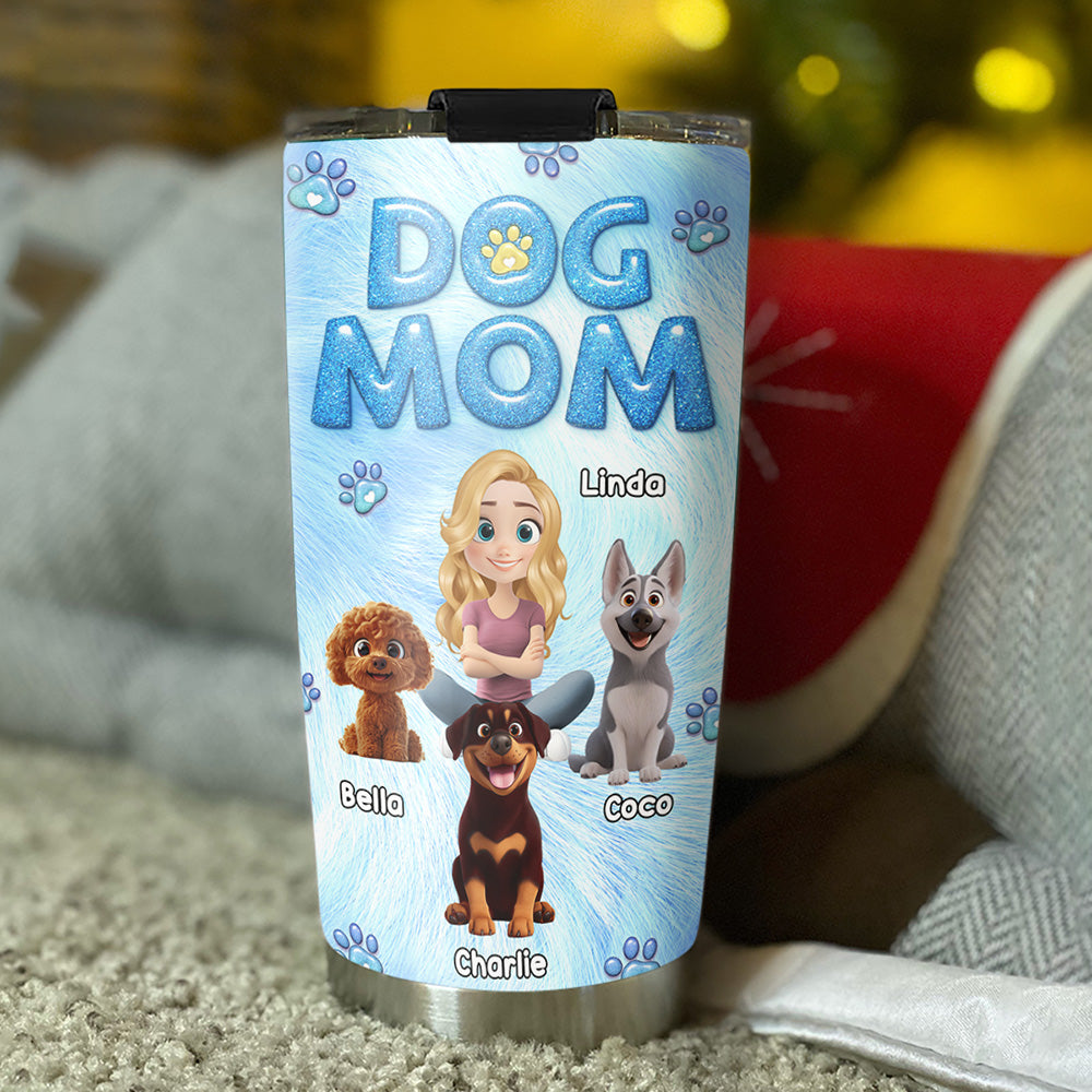 Adorable Personalized Custom 3D Inflated Effect Tumbler for Dog Moms