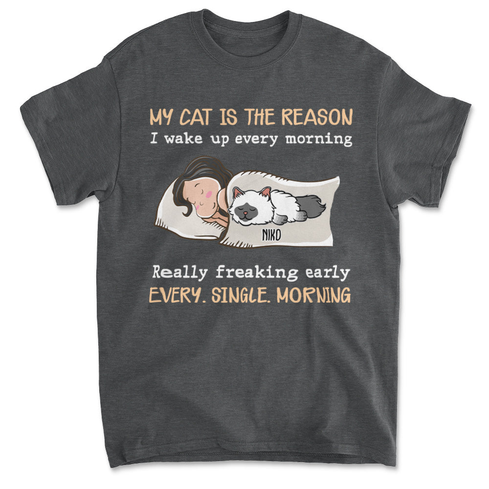 My Cat Is The Reason - Personalized Custom Unisex 5.3 oz T-shirt for Pet Lovers