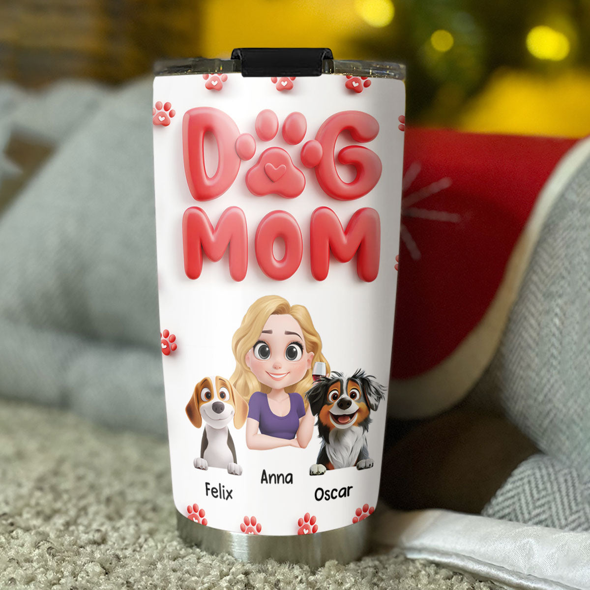 Dog Mom Cartoon Style - Personalized Custom 20oz Tumbler with Thousands of Cool Designs