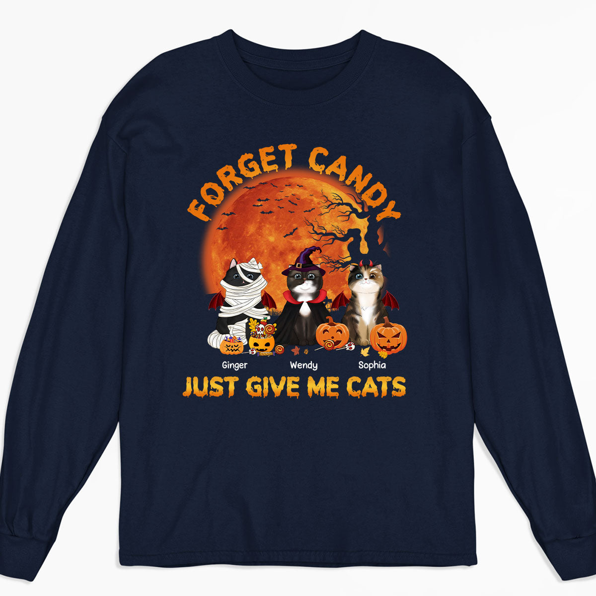 Give Me Cats - Exclusive Personalized Custom Long Sleeve Unisex T-Shirt for Pet Lovers