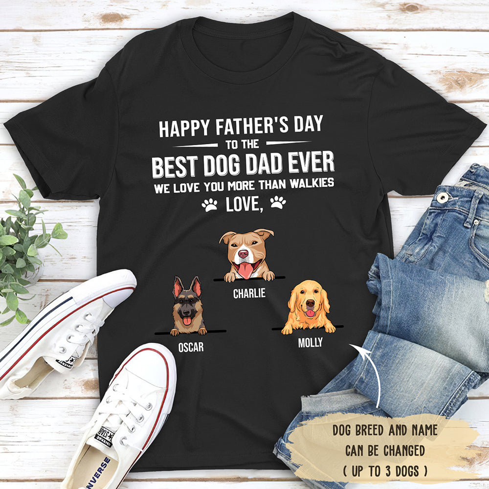 Best Dog Dad Ever 1 - Personalized Custom Unisex Heavy Cotton T-shirt for Pet Lovers