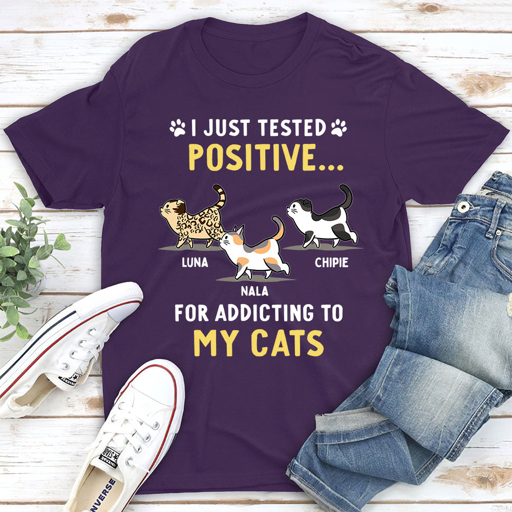 Addicting To Cats - Personalized Custom Unisex 5.3 oz T-shirt for Pet Lovers