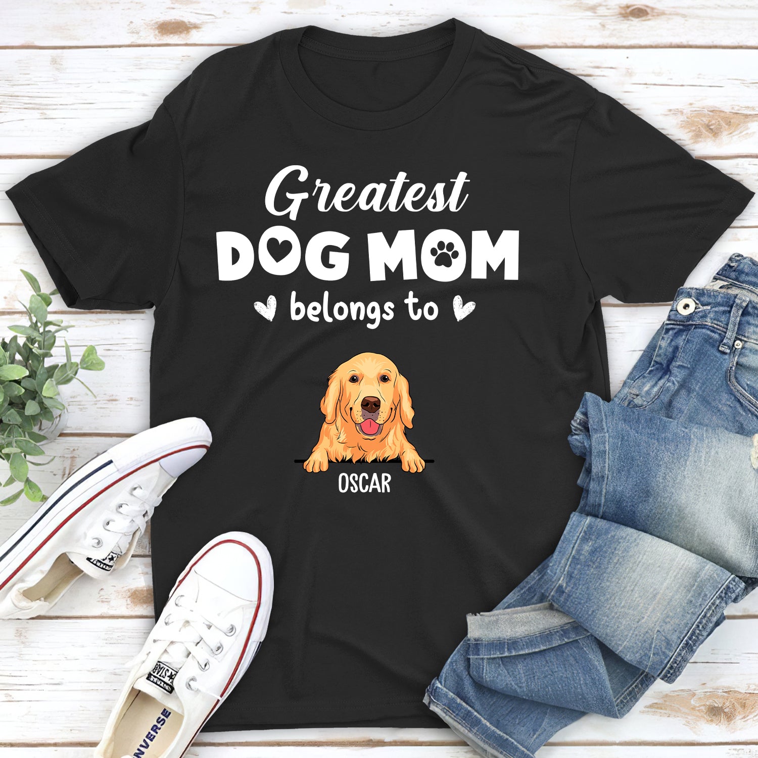 Greatest Dog Mom - Personalized Custom Unisex Heavy Cotton T-shirt for Pet Lovers