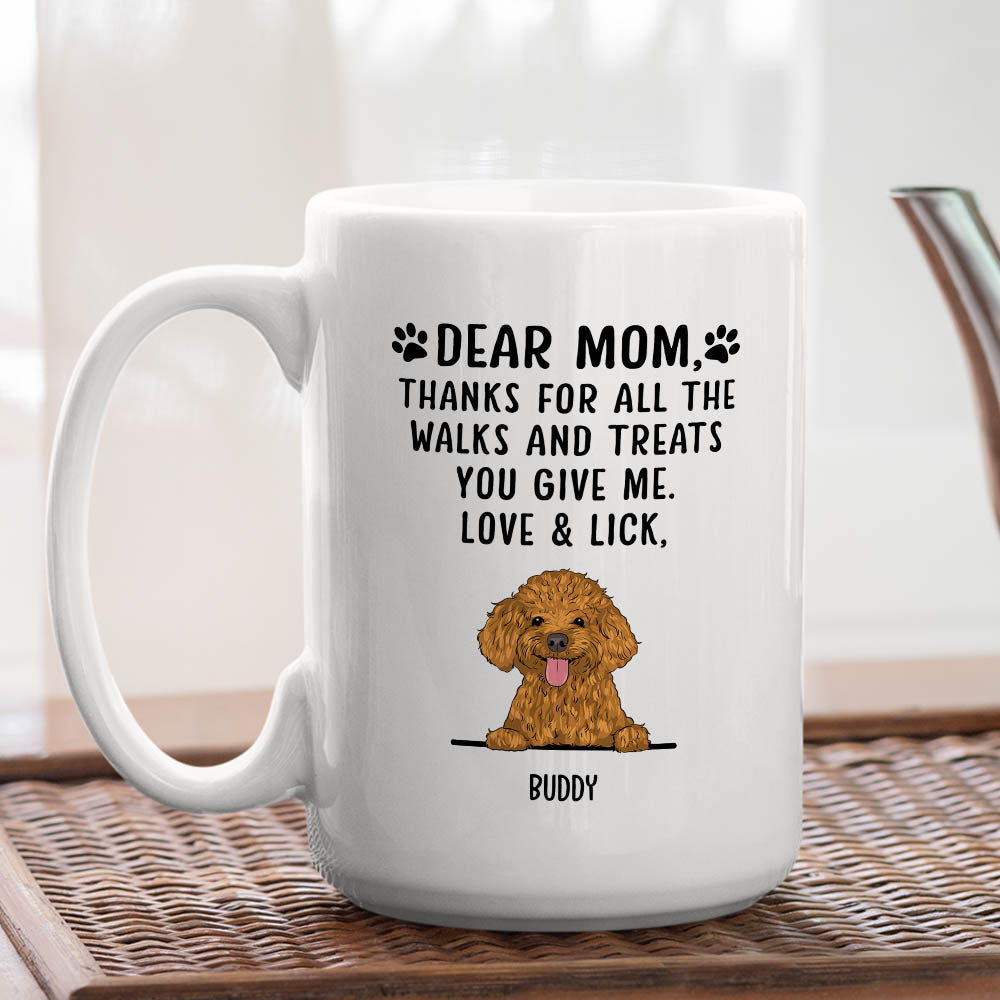 Thanks For All The Treats - Customizable Personalized Coffee Mug in 11oz/15oz for Pet Lovers