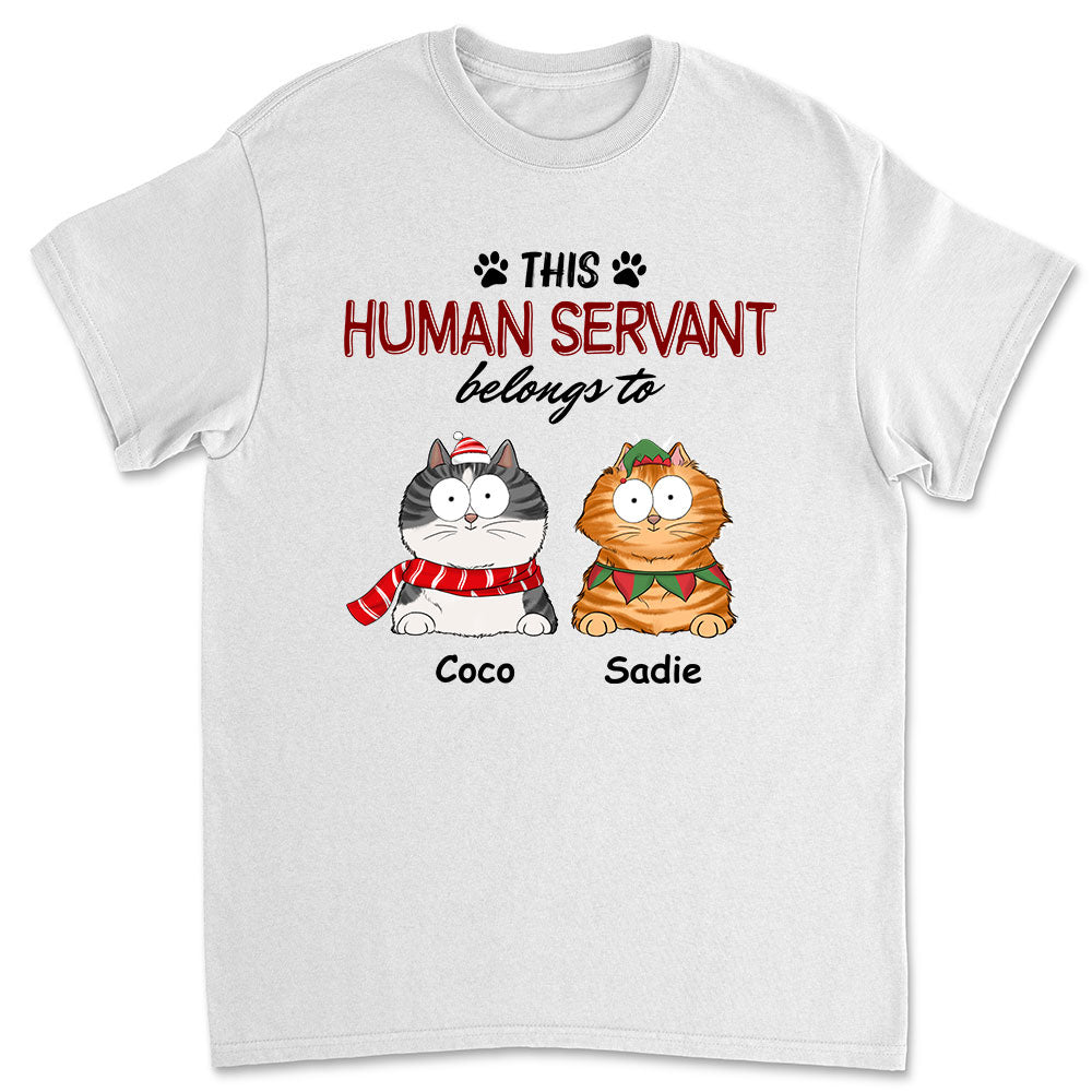 Personalized Custom Unisex Human Servant Belongs T-shirt - Ideal Gift for Pet Lovers