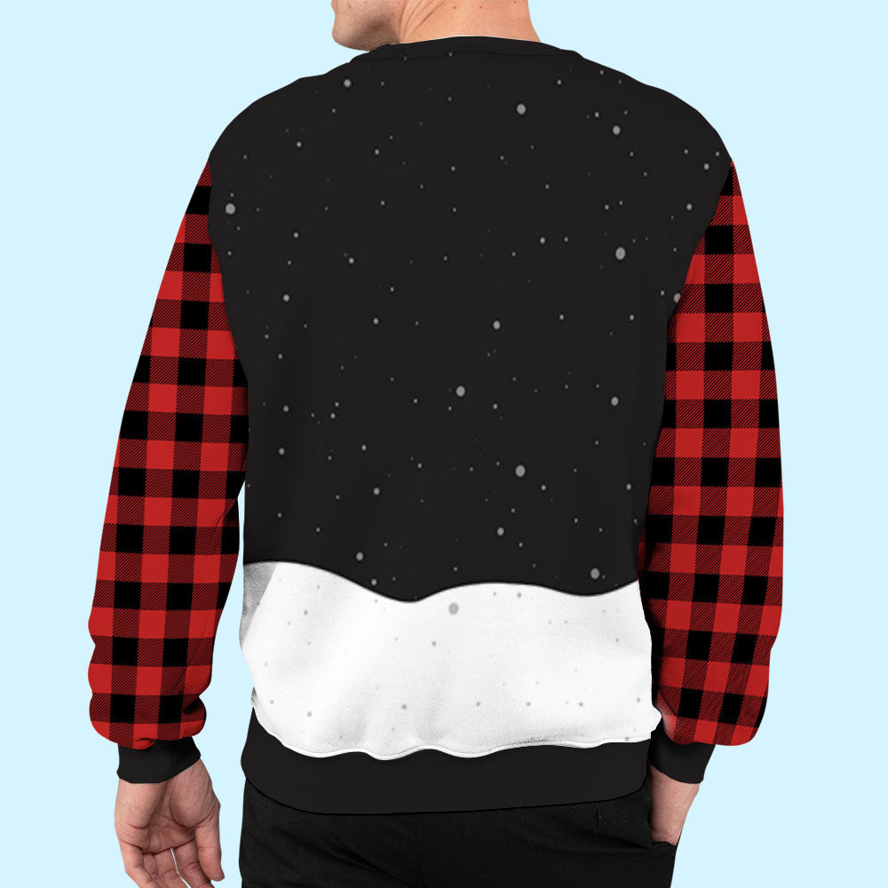Woofmas Snow - Personalized Custom All-Over-Print Unisex 8.8 oz Polyester Blend Sweatshirt for Pet Lovers